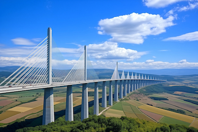Viaduc de Millau, Image de l'Aveyron créée avec une intelligence artificielle, Midjourney, i-aveyron.fr